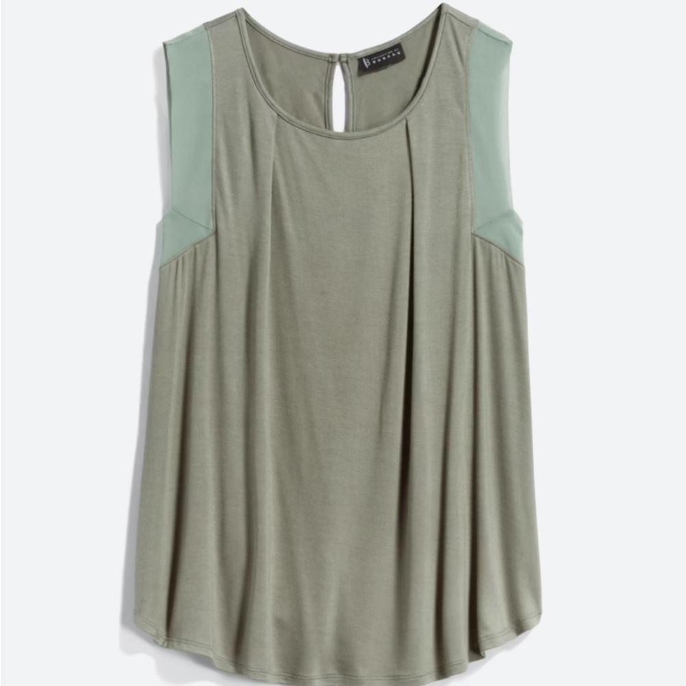 BOBEAU, Meli Woven Detail Knit Top